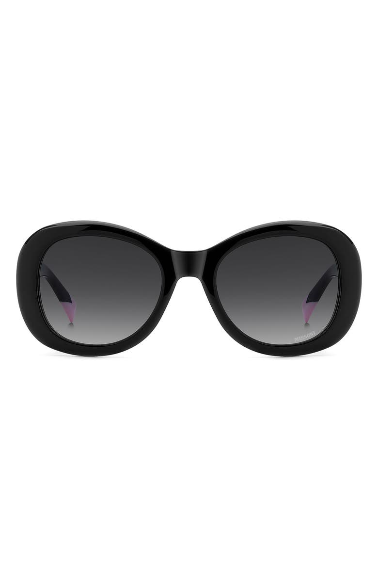 Missoni 53mm Gradient Oval Sunglasses, Main, color, Black/ Dark Grey Sf