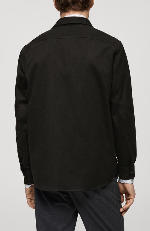 Mango Regular Fit Chest Pocket Button-up Shirt In Dark Heather Grey