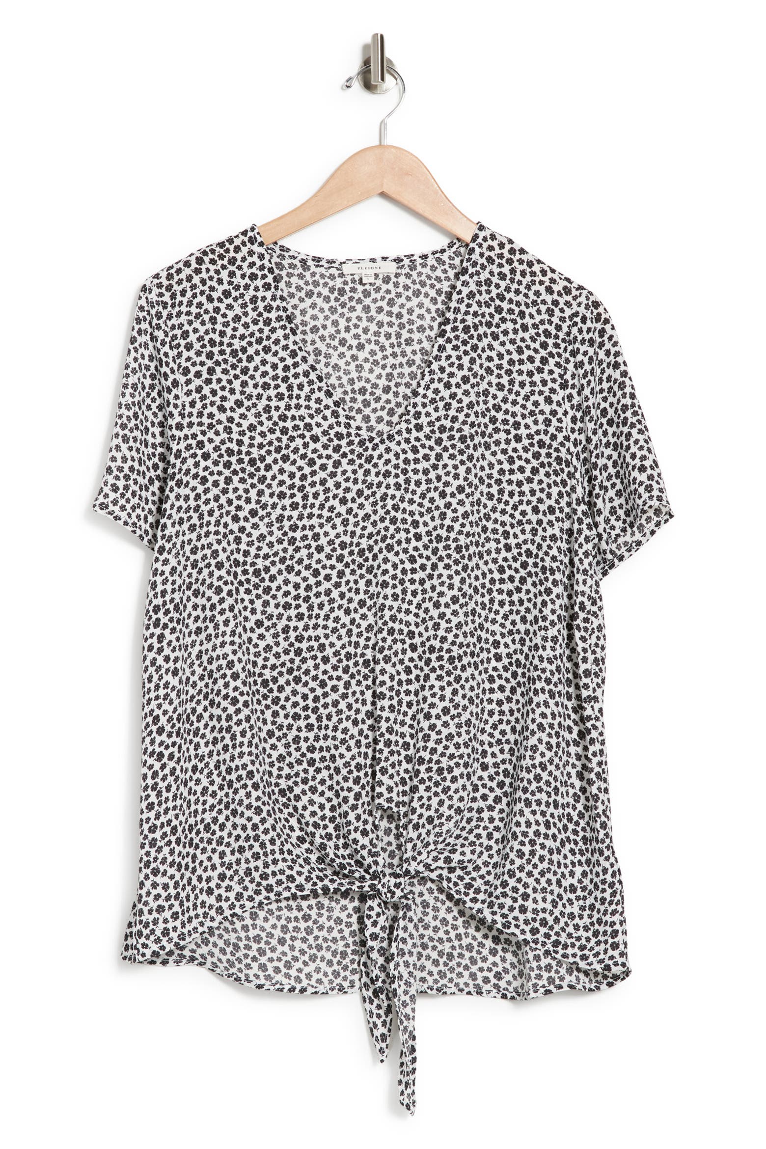 Short Line Model Pleione Short Sleeve V-Tie Front Top (Women) | Nordstromrack