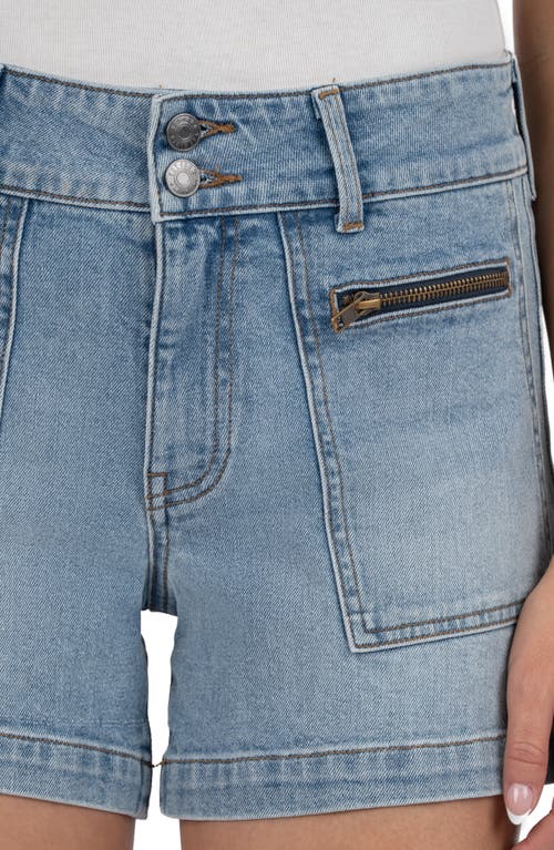 Kut From The Kloth Jane Zip Pocket Mid Rise Denim Shorts