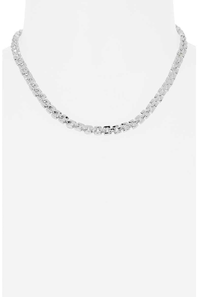 Watchband Chain Necklace, Alternate, color, SILVER