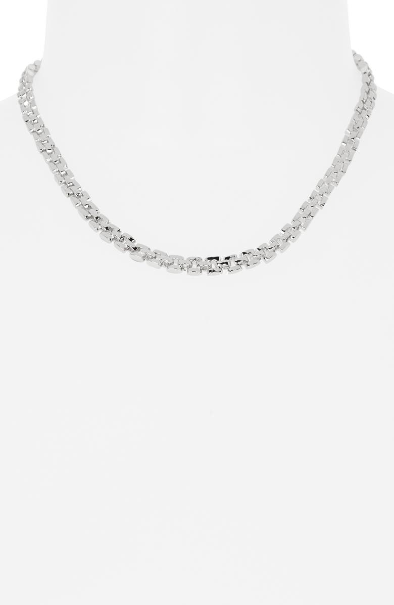 Leith Watchband Chain Necklace, Alternate, color, Silver