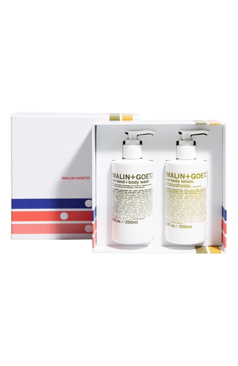 MALIN+GOETZ Rum Hand & Body Wash and Body Lotion Set, Main, color,