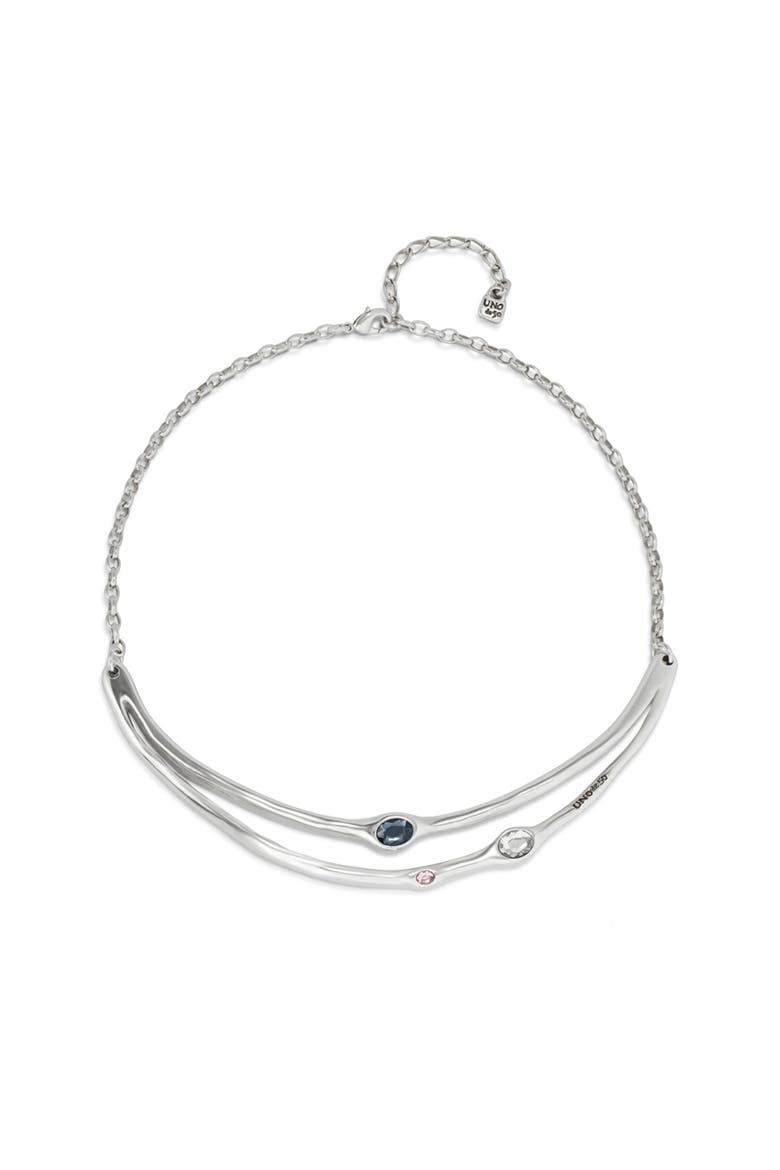 Multicolor Rigid Crystal Necklace, Main, color, Silver