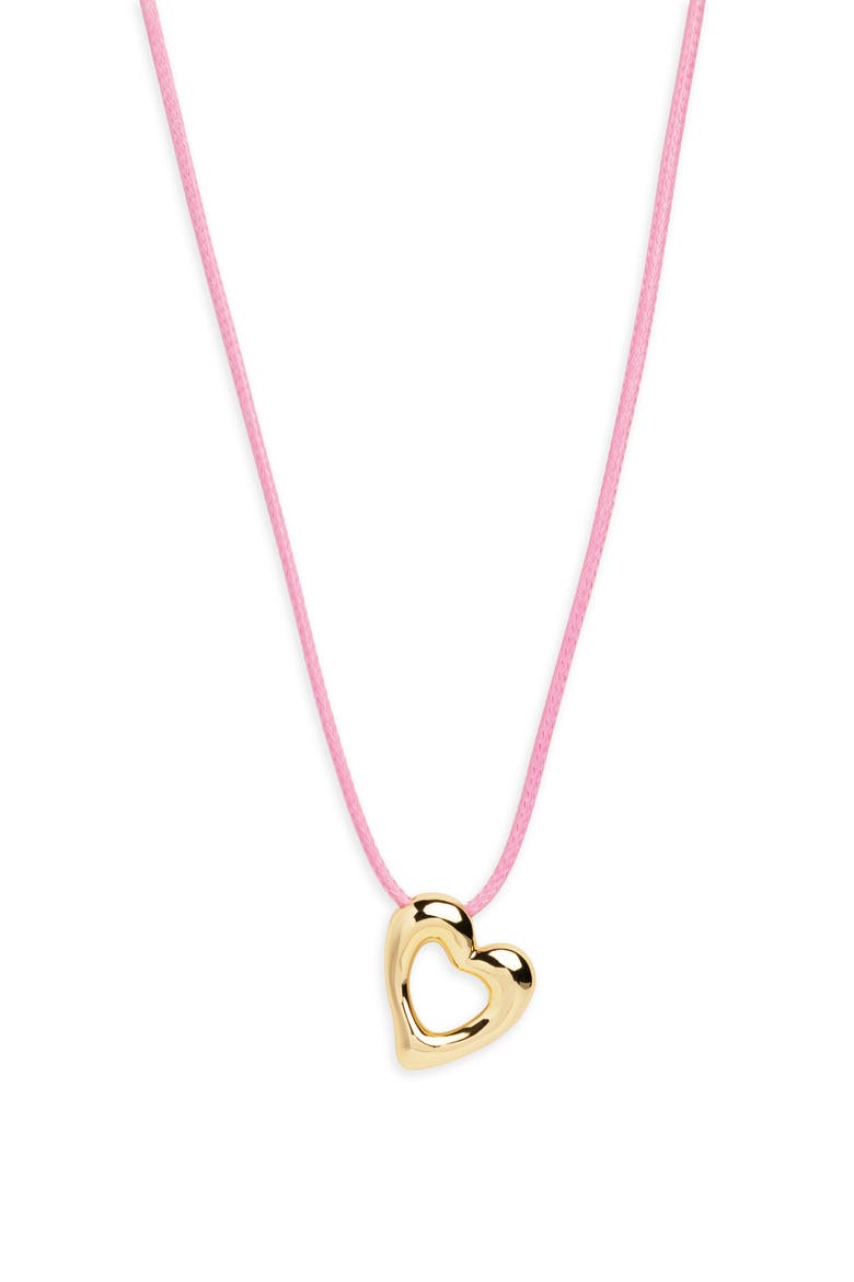 Open Heart Pendant Necklace, Main, color, GOLD