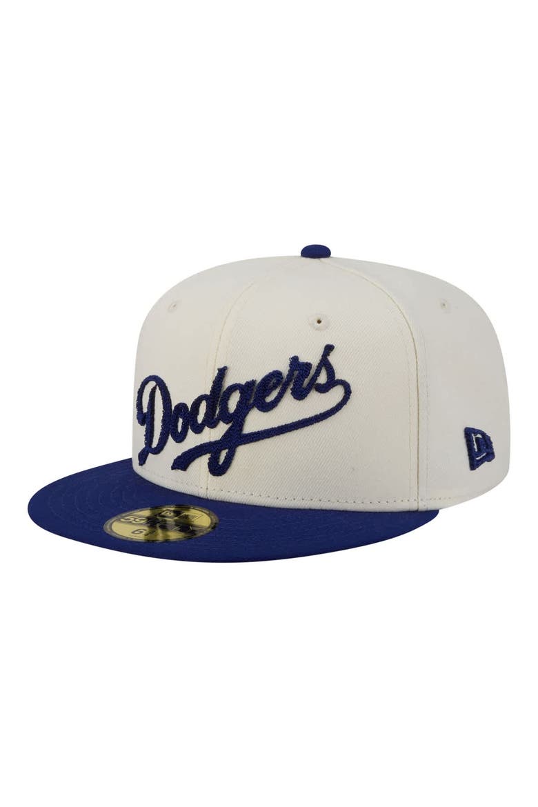 Men's New Era  Cream Los Angeles Dodgers Two-Tone Stitch 59FIFTY Fitted Hat, Main, color, Cream