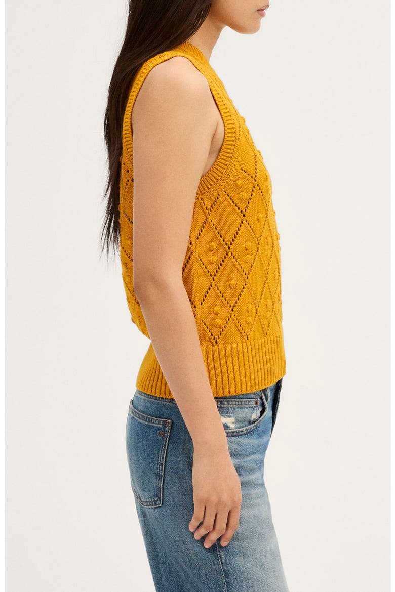 Zendaya Cotton Sweater Vest, Alternate, color, GOLDEN SAFFRON