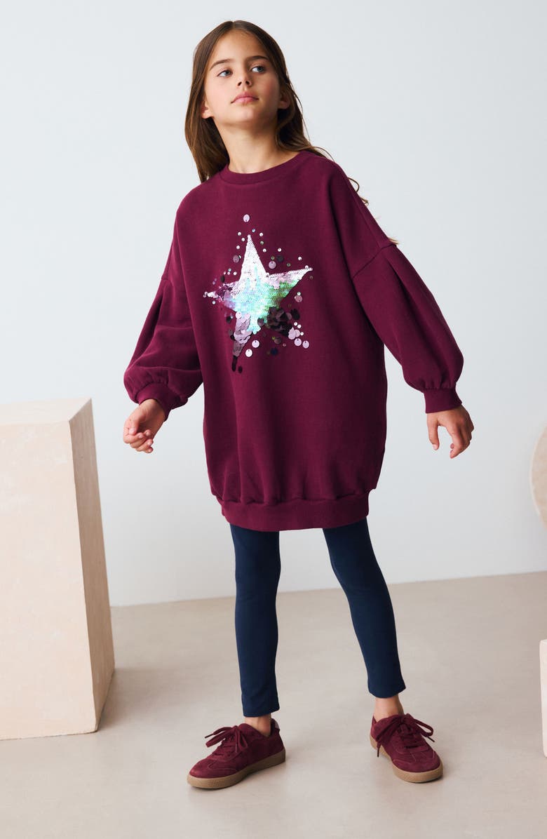 Kids' Sequin Star Sweatshirt Dress