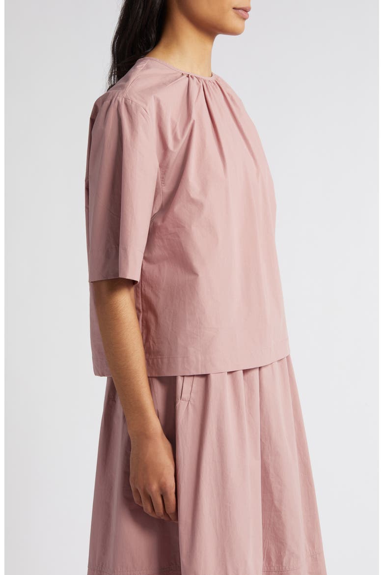 Shirred Neck Woven Top, Alternate, color, AGRIL