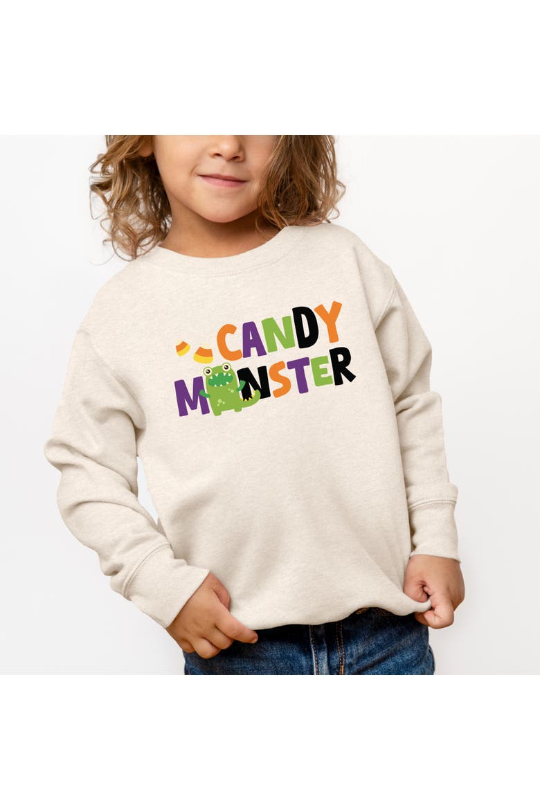 Candy Monster Colorful Toddler Graphic Sweatshirt, Main, color, Natural