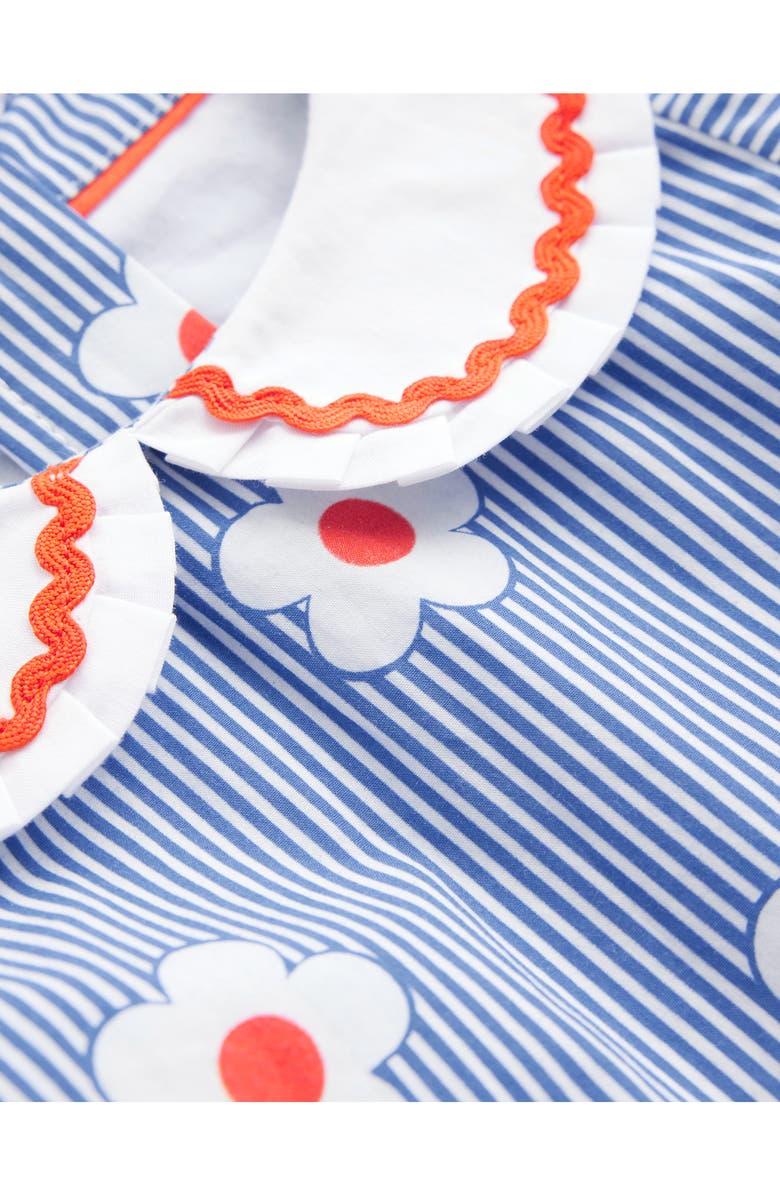 Mini Boden Kids' Floral Rickrack Trim Cotton Dress, Alternate, color, 