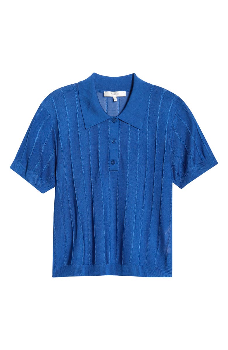FRAME The Ribbed Polo Knit Top, Alternate, color, Royal Blue
