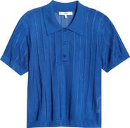 FRAME The Ribbed Polo Knit Top