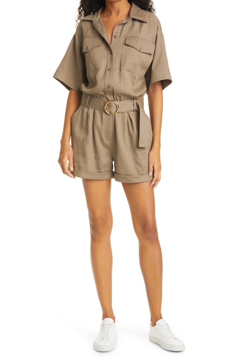 Arie Short Sleeve Romper, Main, color, DESERT