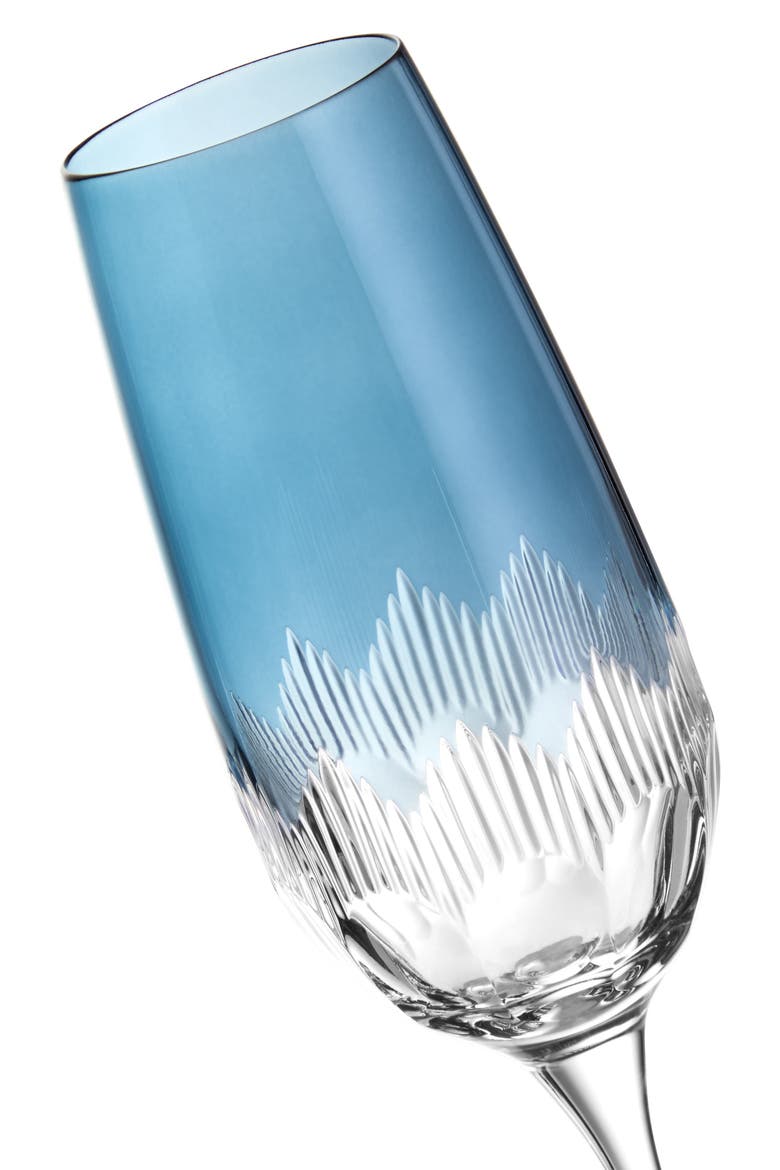 Mixology Mixed Set of 4 Champagne Flutes, Alternate, color, MULTI BLUE