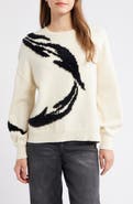 Wit & Wisdom Mixed Media Blouson Sleeve Sweater