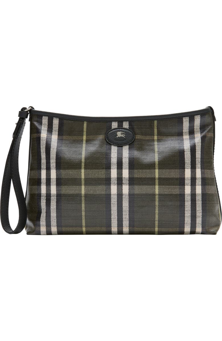 Burberry Highlands Pouch, Main, color, Thicket Green