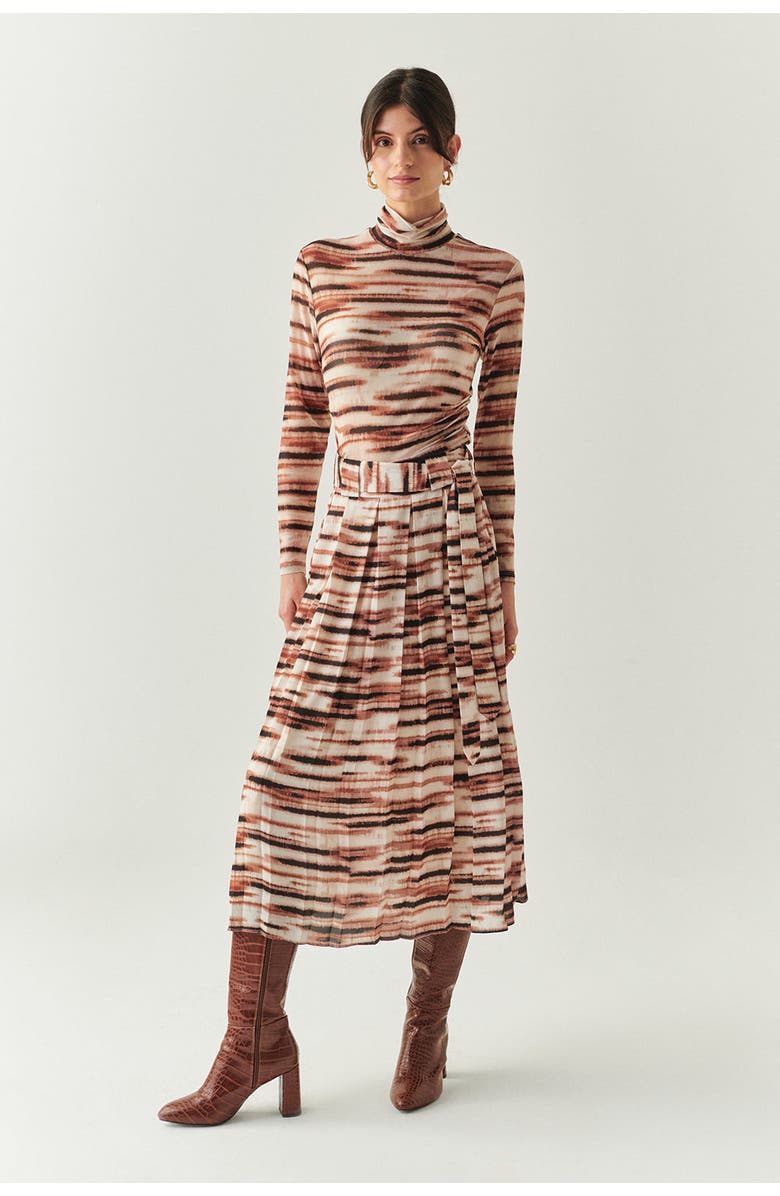 Exquise Elina Mesh Midi Skirt, Main, color, Brown