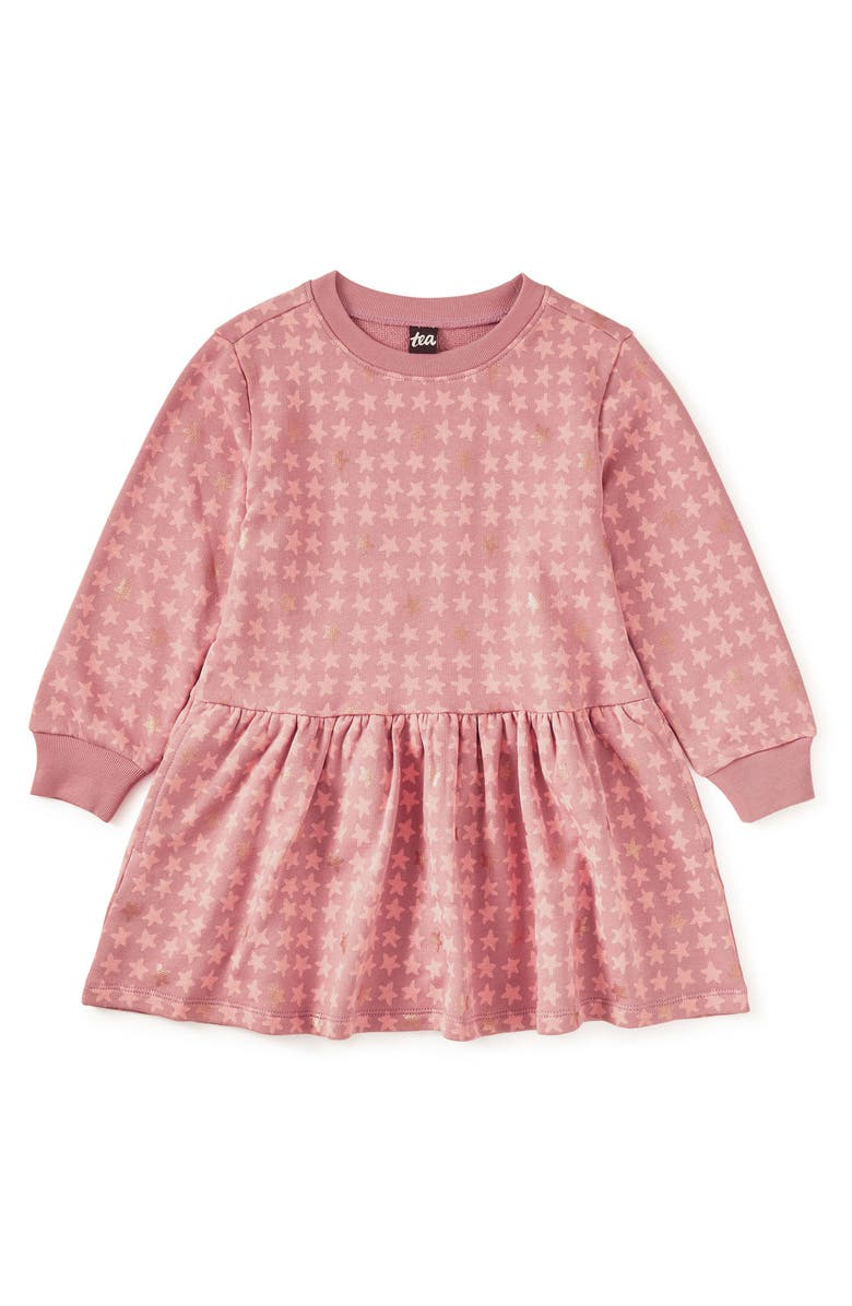 Tea Collection NEW French Terry Dress, Main, color, Metallic Stars