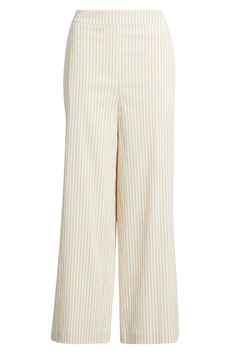 Bernardo Pinstripe Crop Pull-On Pants, Alternate, color, Ivory/ Gold Oak Stripe