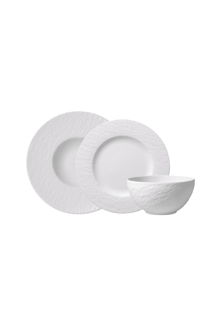 Manufacture Rock Blanc 6 Piece Dinnerware Set for 2, Main, color, WHITE