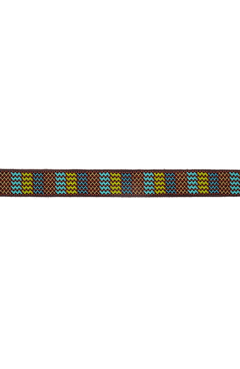 Jabulani Beaded Leather Pet Leash, Alternate, color, Mountain Stream