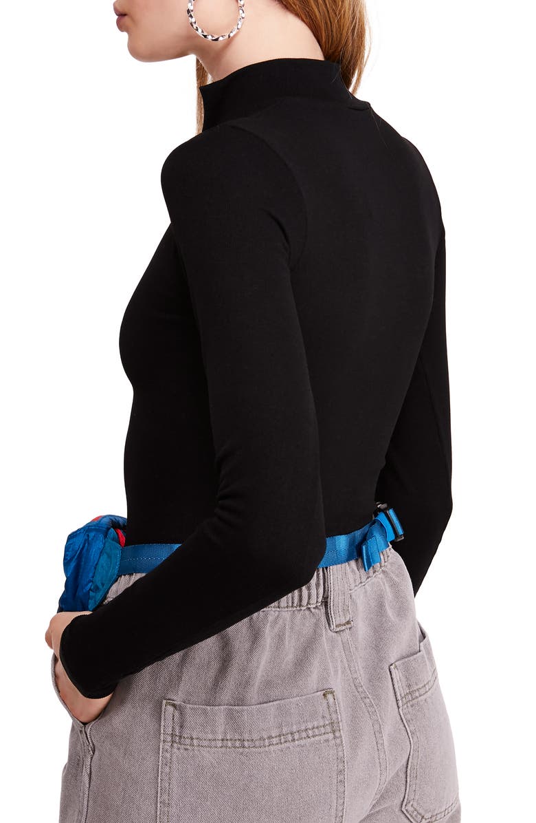 BDG Urban Outfitters Half Zip Ribbed Top, Alternate, color,