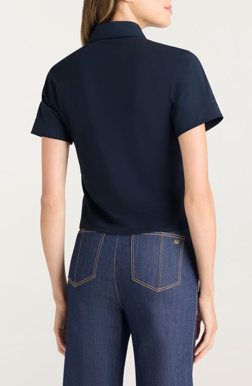 Cinq À Sept Tiana Short Sleeve Shirt In Blue