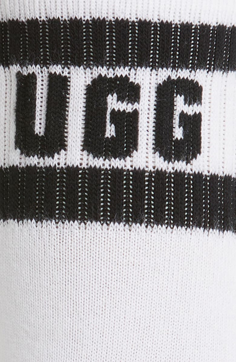 UGG<sup>®</sup> Dierson Logo Quarter Socks, Alternate, color, White / Black