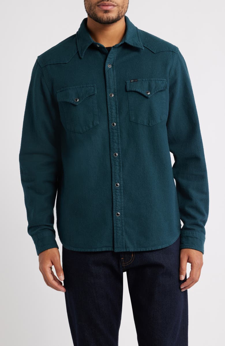 AG Huston Classic Fit Western Snap-Up Shirt, Alternate, color, Deep Teal