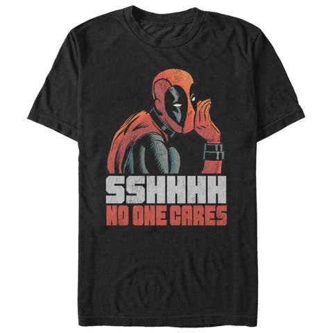 Men's Marvel Deadpool No One Cares  Graphic T-Shirt