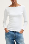 Madewell The Boatneck Layering Top in Utility Rib