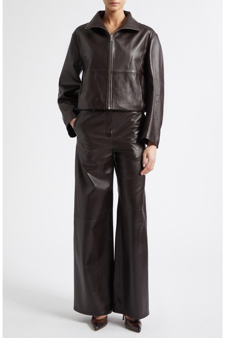 Etienne Everyday Leather Jacket, Alternate, color, DARK BROWN