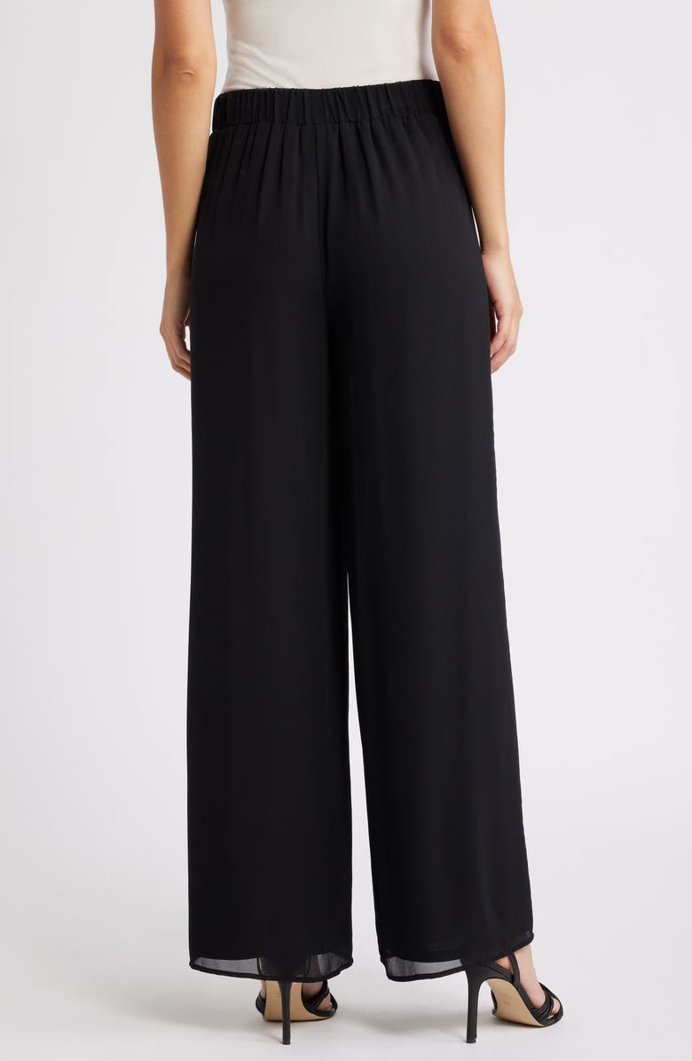 Anne Klein Chiffon Overlay Wide Leg Pants, Alternate, color, 