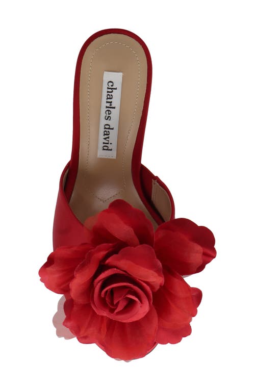 Charles David Kimberly Peep Toe Slide Sandal In Red