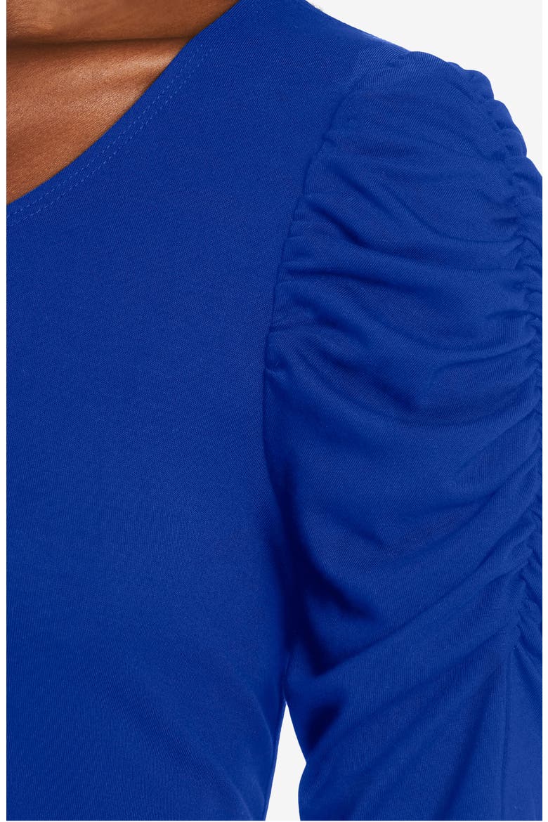 Ruched Sleeve Ponte Knit A-Line Dress, Alternate, color, DEEP ROYAL BLUE