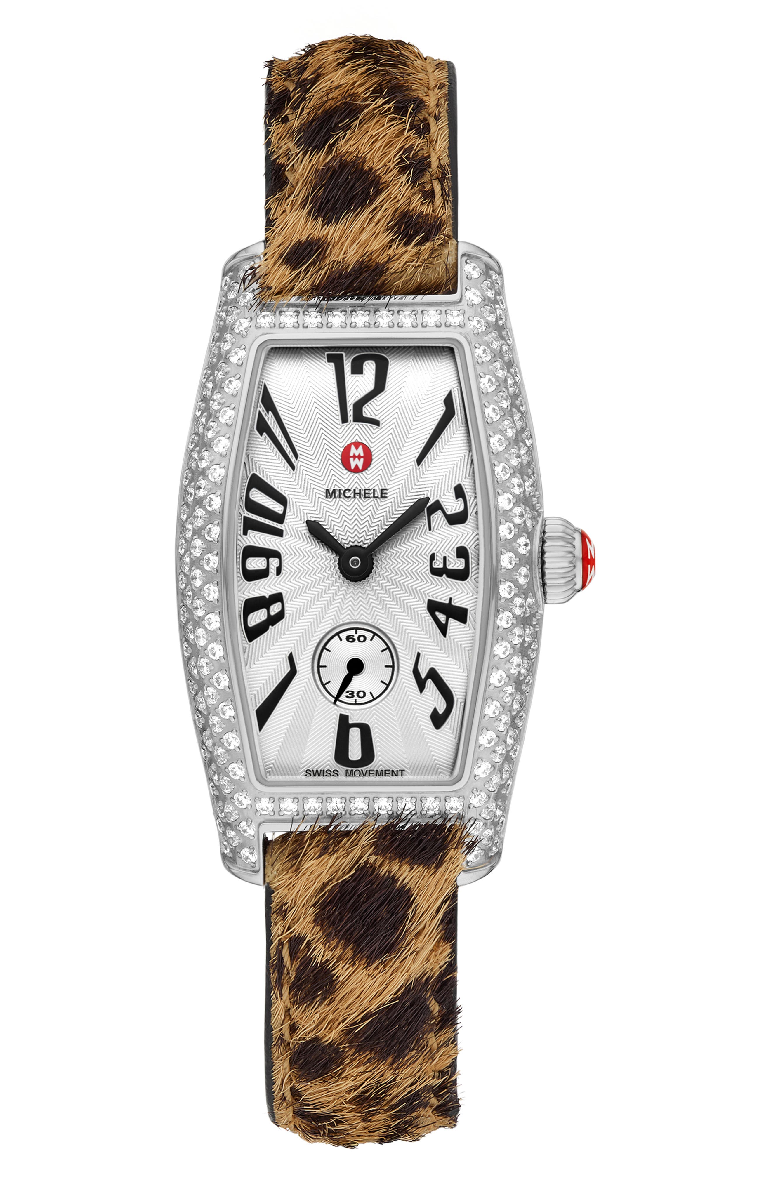 Special Edition Diamond Coquette Genuine Calf Hair Strap Watch