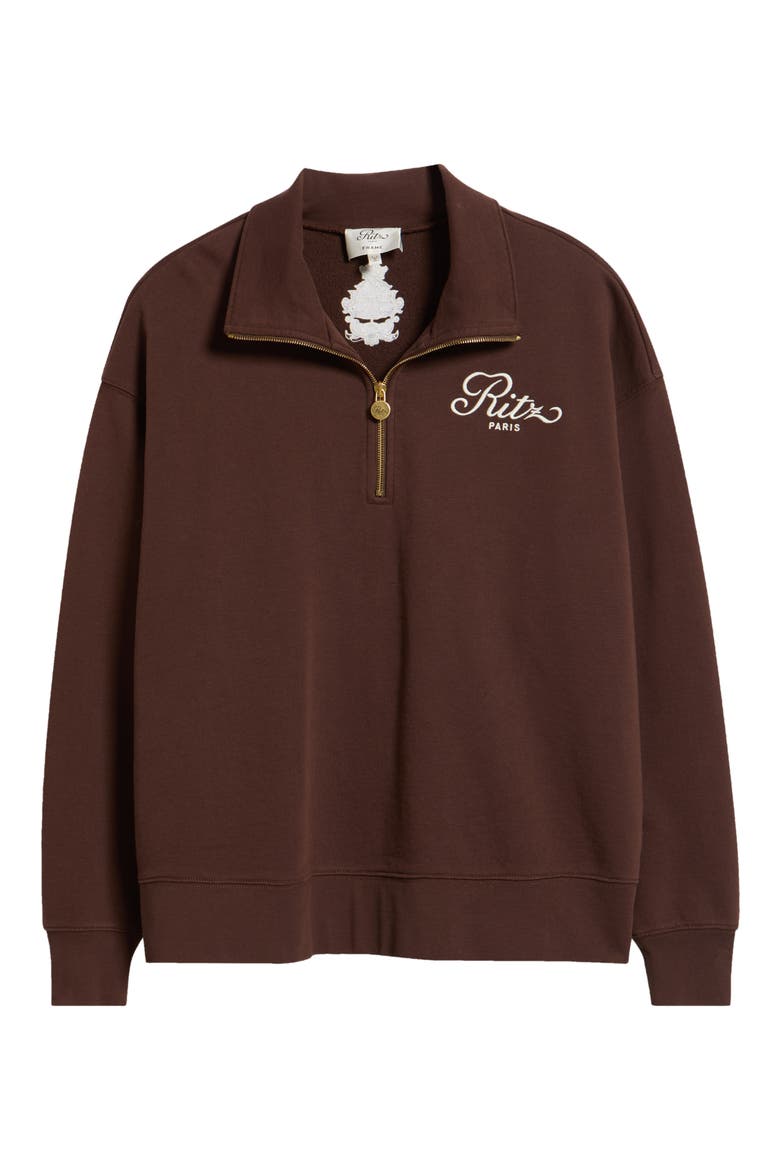 x The Ritz Paris Half Zip Sweatshirt, Alternate, color, CHOCOLATE BROWN