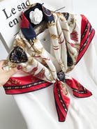 SILKSILKY Pure Mulberry Silk Printed Square Shawl Scarf