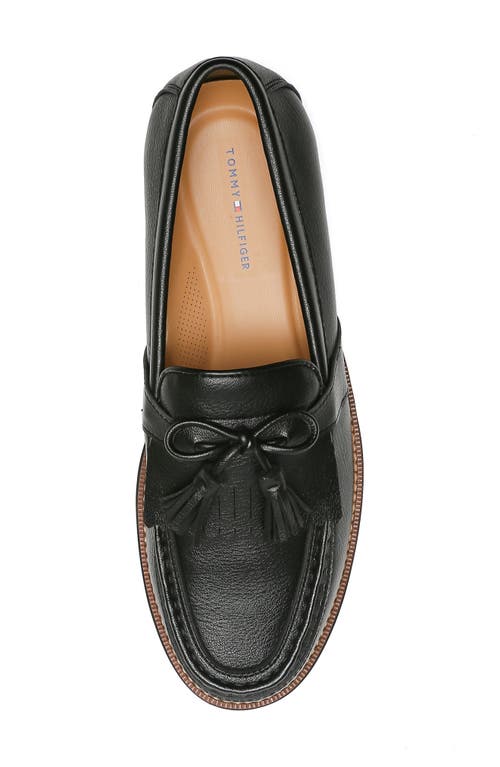 Tommy Hilfiger Sphan Kiltie Fringe Tassel Loafer In Black