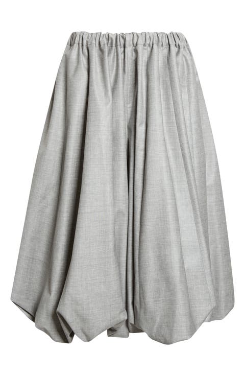 Yarn Dyed Crop Tropical Wool Balloon Pants