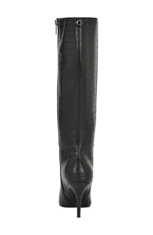 Guess Womens Gressa Tall Pointed Toe Stiletto Boots Regular Wide Calf In Black