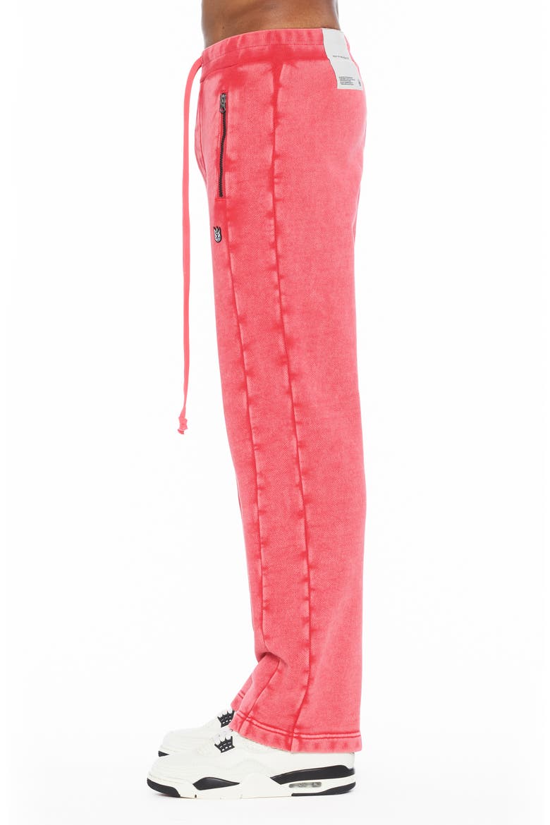 French Terry Open Hem Sweatpants, Alternate, color, RACING RED