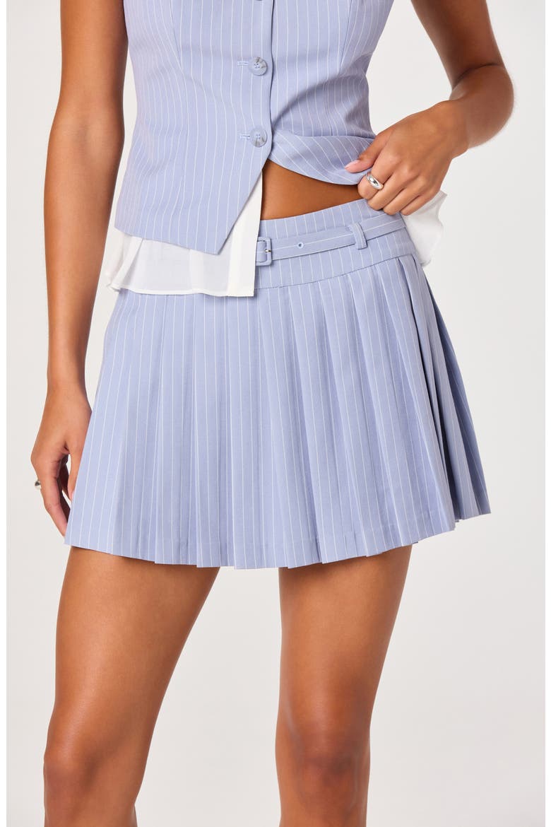 Hina Pleat Stripe Skort, Alternate, color, BLUE STRIPE