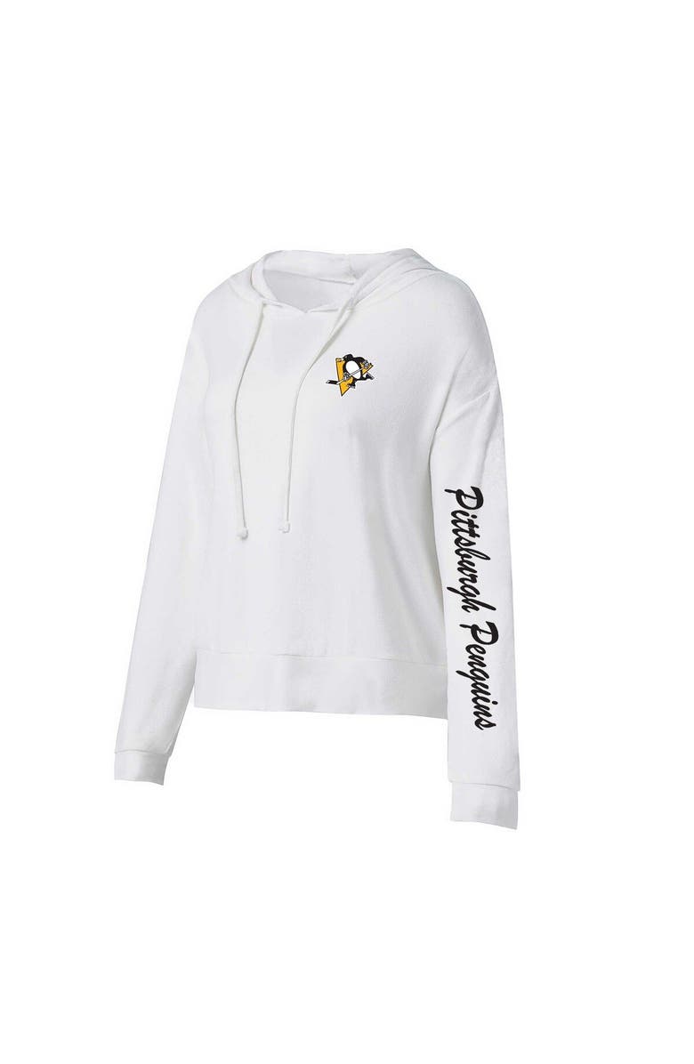 CONCEPTS SPORT Women's Concepts Sport White Pittsburgh Penguins Accord Hacci Long Sleeve Hoodie T-Shirt, Main, color, Cream