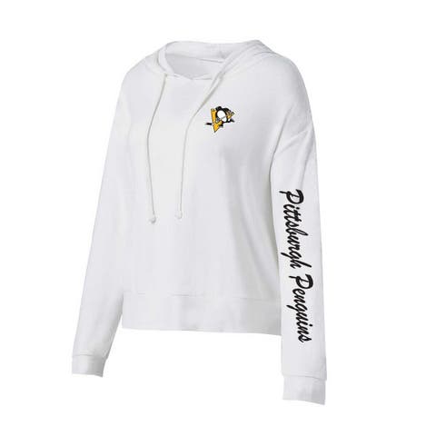 Women's Concepts Sport White Pittsburgh Penguins Accord Hacci Long Sleeve Hoodie T-Shirt