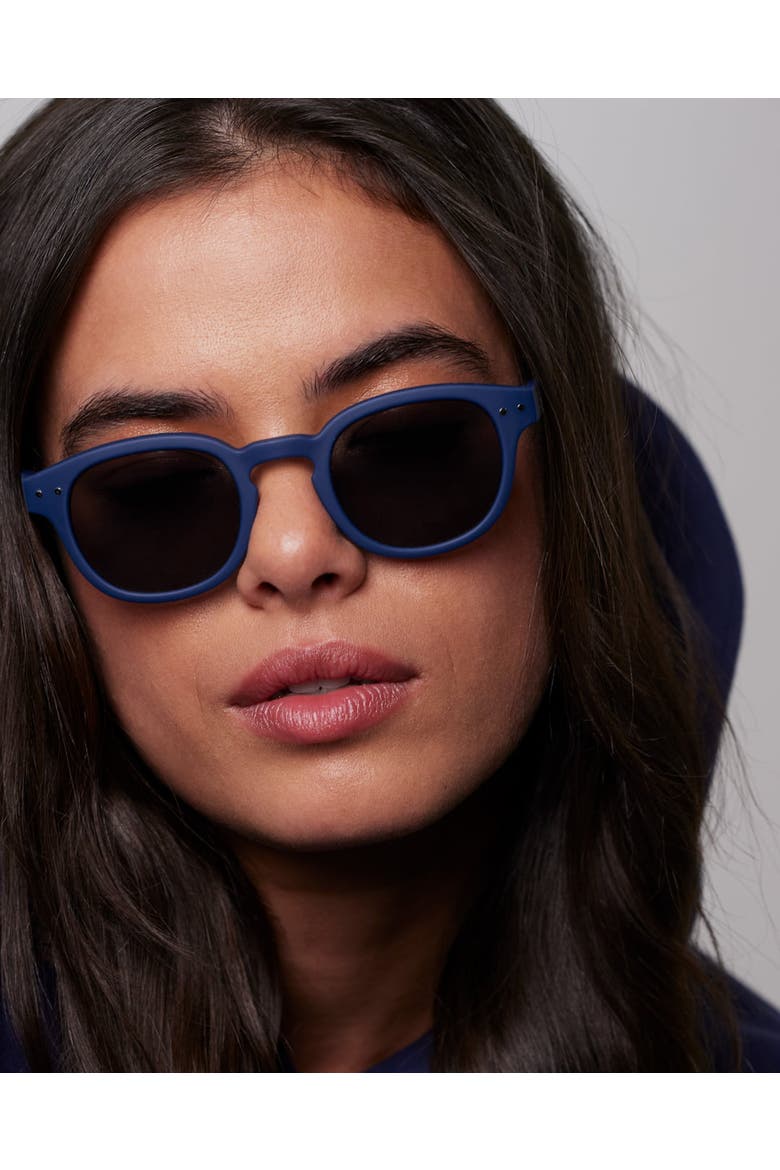 #C 47mm Square Sunglasses, Alternate, color, Navy Blue