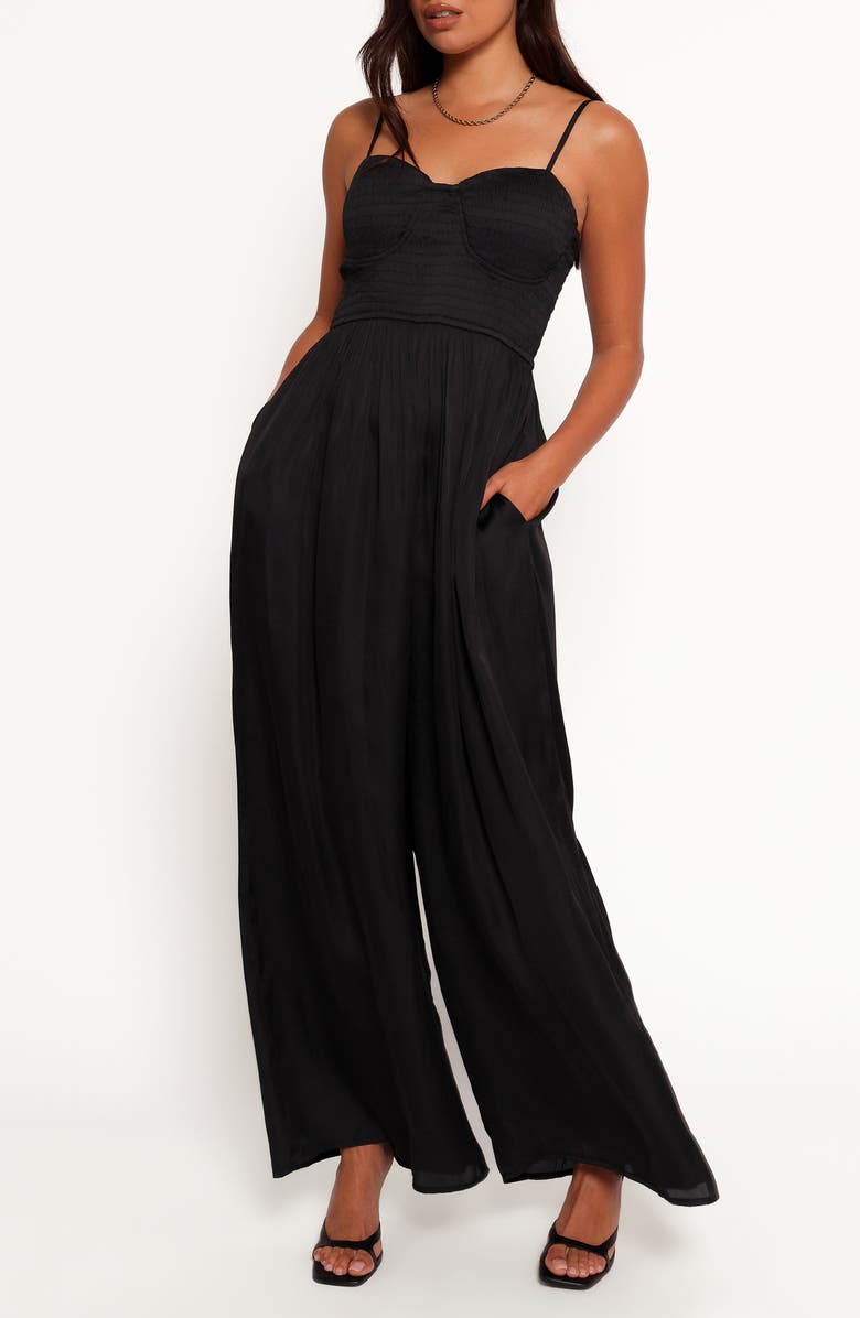 Petal & Pup Karlie Sleeveless Wide Leg Jumpsuit, Main, color, Black