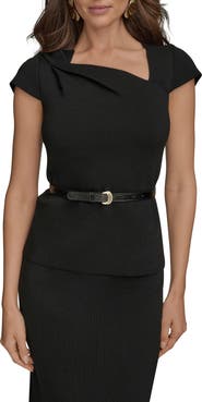 Donna Karan New York Belted Asymmetric Sweater