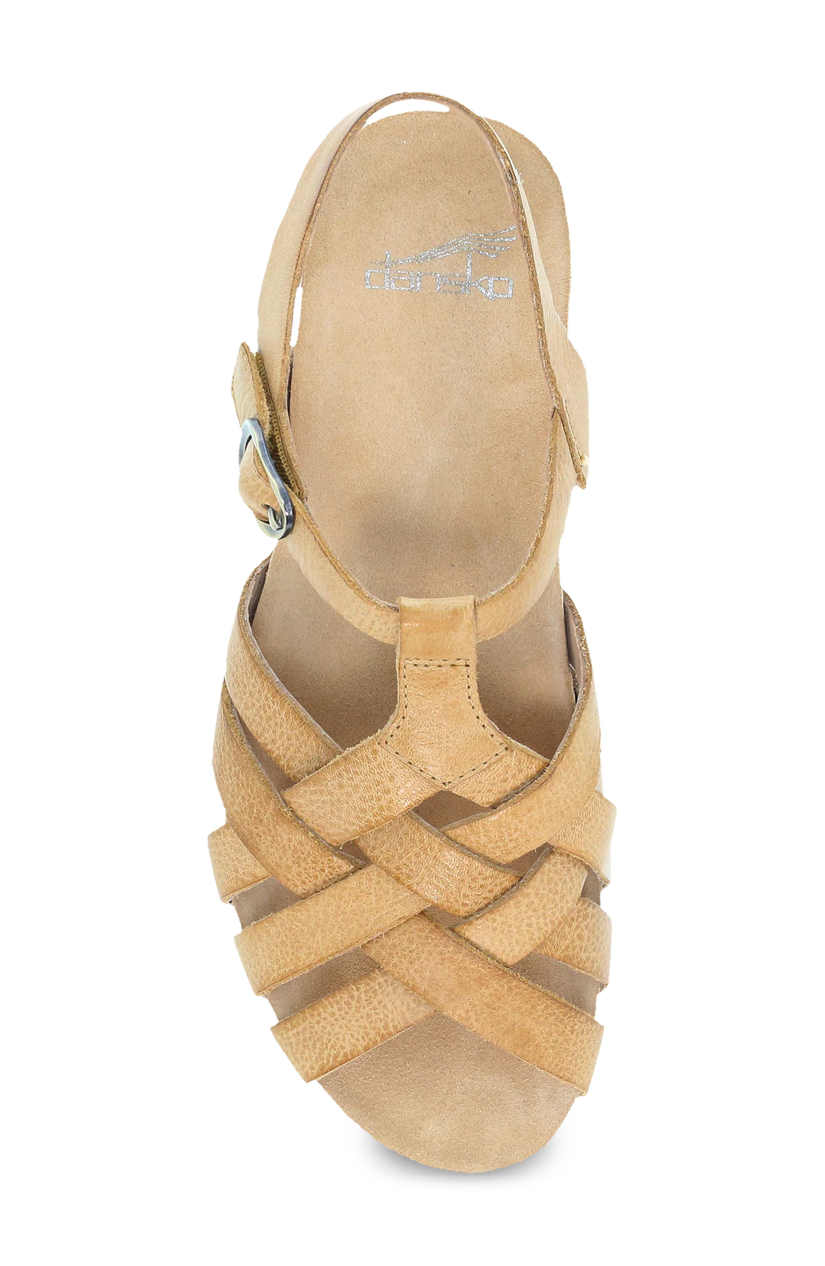 Dansko Tinley Wedge Sandal, Alternate, color, Tan